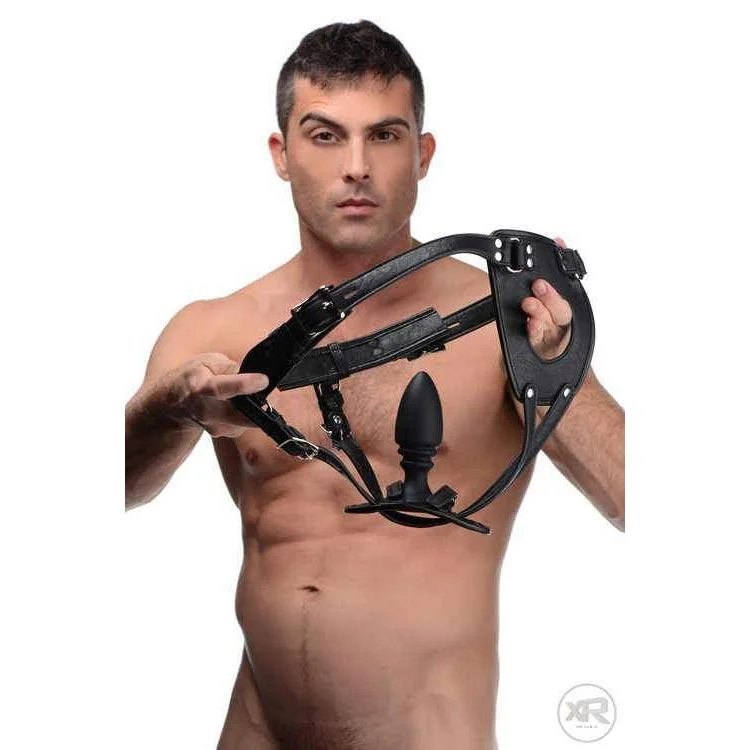 anal toys with zippered pouch-Ass Holster Anal Plug Harness