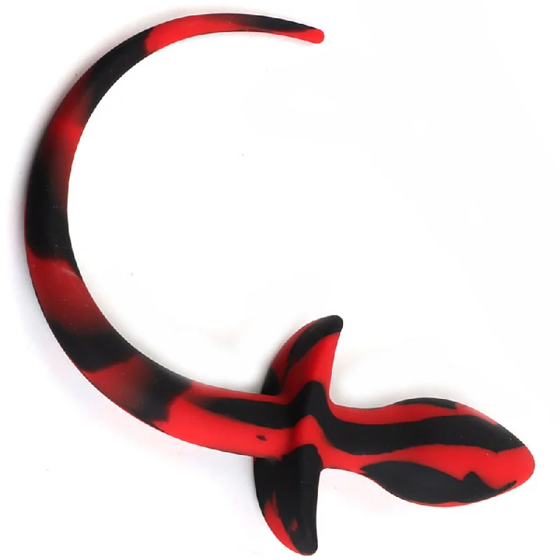 cock ring swift fit-ruff GEAR Silicone Swirl Pup Tail Red