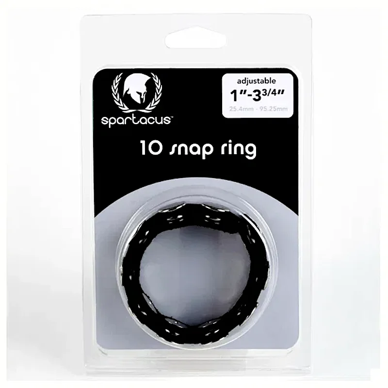 cock ring muted finish-Spartacus ''10 Snap'' Leather Cock Ring