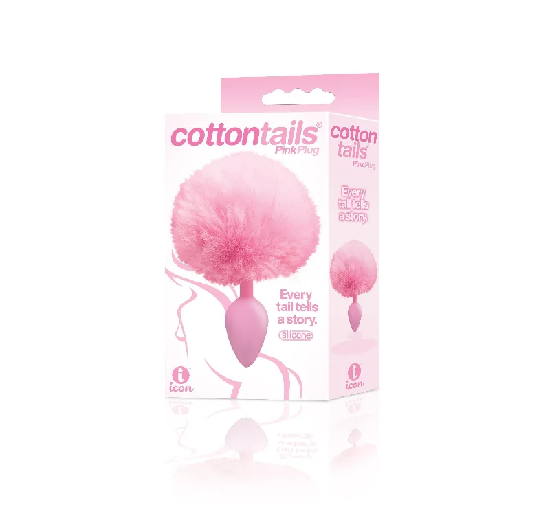 cock ring low fit-The 9's Cottontails Silicone Bunny Tail Butt Plug  - Pink