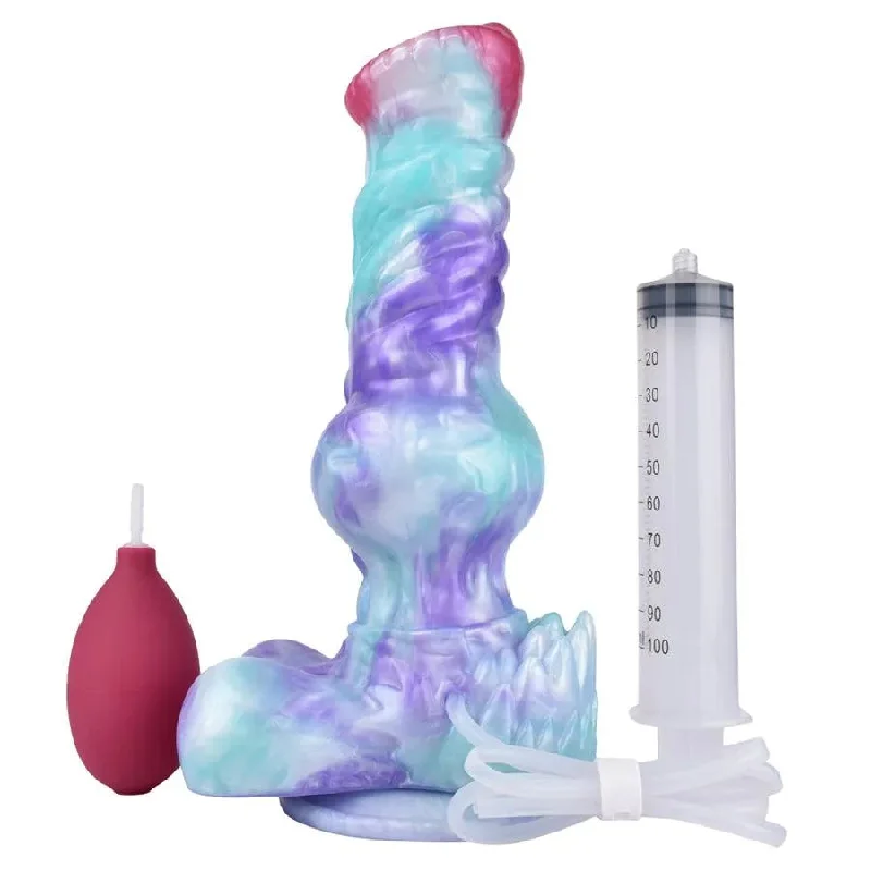 high-impact sports bra-Dildo-moldy-10 Inches Silicone Dog Ejaculating Dildo Sex Toy