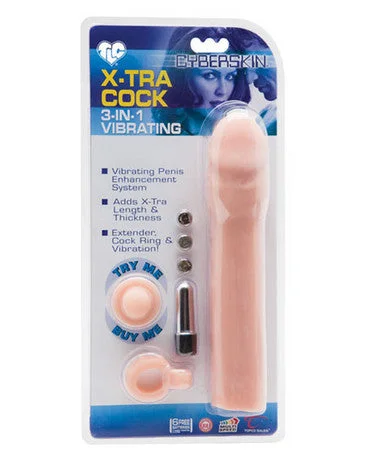 cock ring deep grip-TLC Cyberskin 3-In-1 Vibrating X-tra Cock