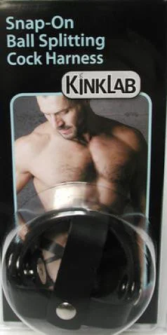 cock ring vivid grip-Snap-On Ball Splitting Cock Harness - Leather