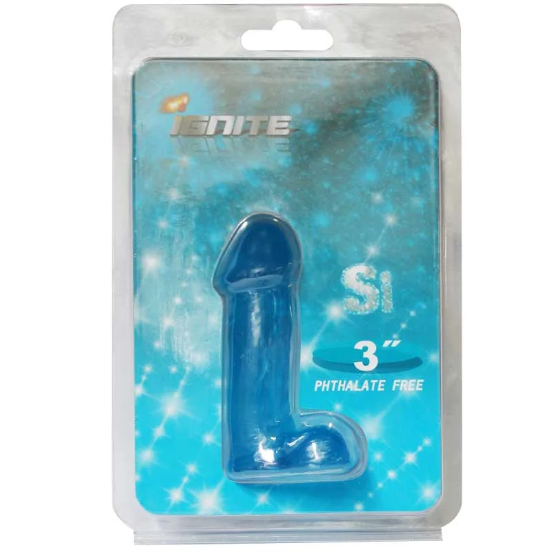 cock ring bespoke design-SI 3in Cock with Balls Blue