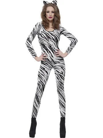 sexy gangster costume-Zebra Print Bodysuit