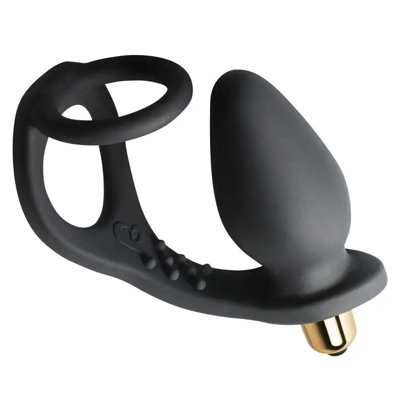 cock ring low texture-3-inch Rocks off Silicone Vibrating Butt Plug with Cock Ring