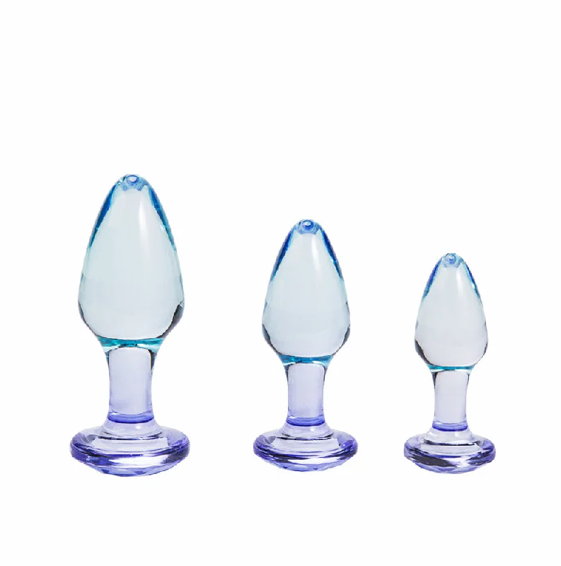 anal toys with pebbled texture-Butties 3-Piece Acrylic Anal Trainer Butt Plug Set