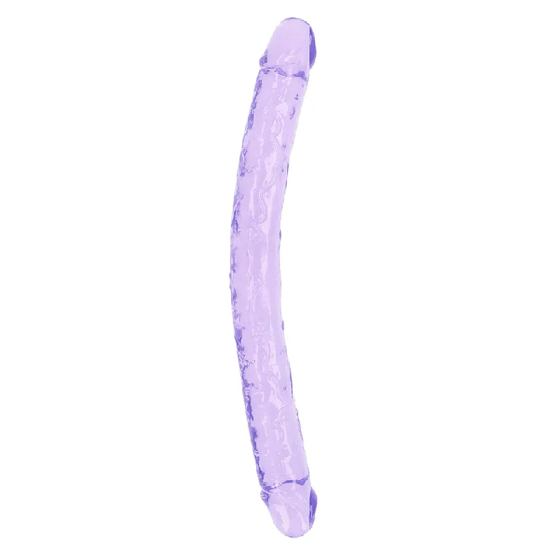 penis-exercise-results-guide-RealRock Crystal Clear Double Dong 18 in. Dual-Ended Dildo Purple