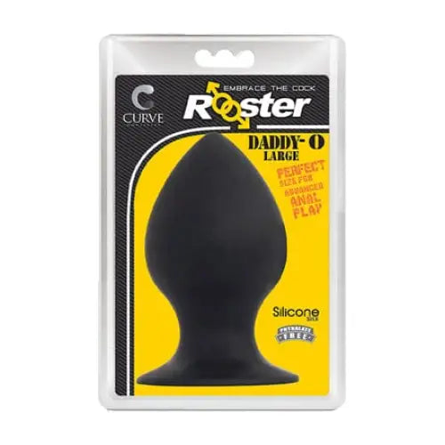 anal toys for chill bliss-Rooster Daddy-O Large Anal Plug Black