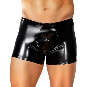 satin sleep top-Rubber Pouch Short Black-Medium