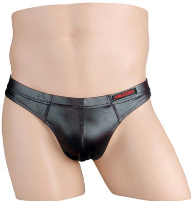 men’s linen bikini-Falcon Wet Look Brief - Black - Extra Large