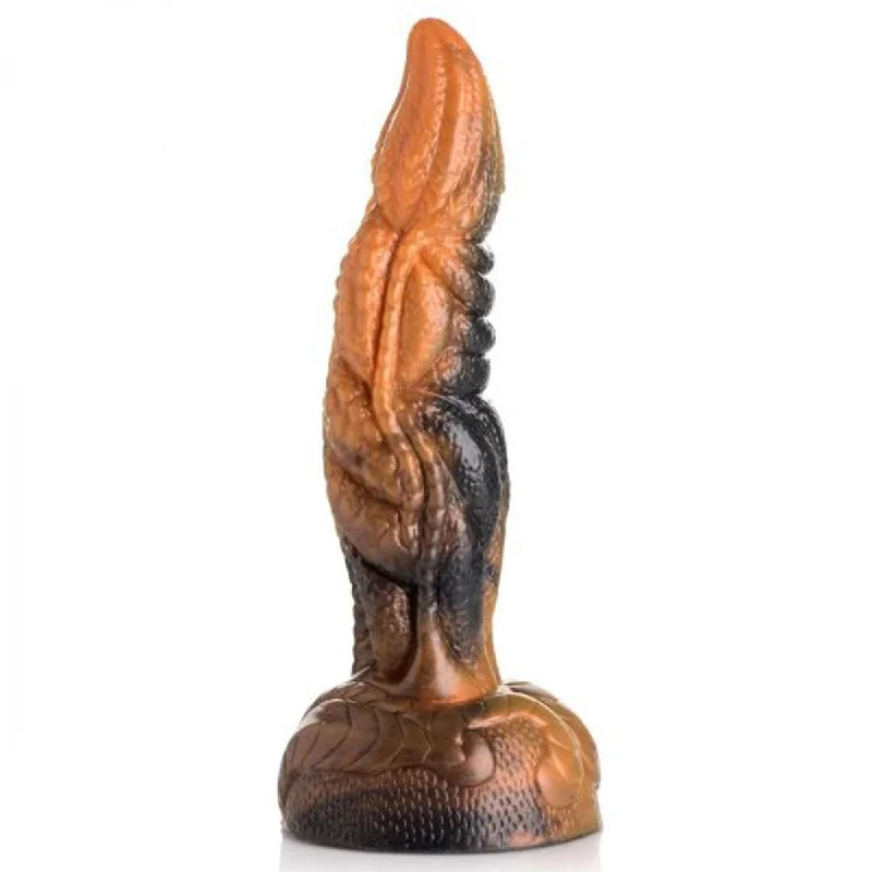 penis-size-and-lifestyle-Creature Cocks Ravager Rippled Tentacle Marble Rust Orange Silicone Dildo