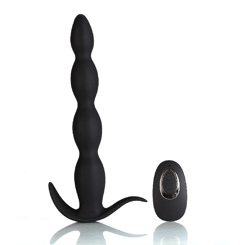 cock ring cozy texture-Mason Remote Control Silicone Butt Plug - Black