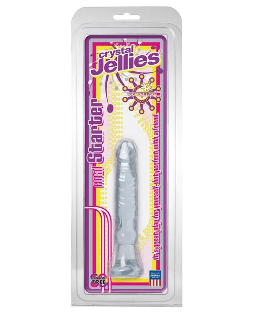 anal toys with slanted tip-Crystal Jellies 6" Anal Starter - Clear