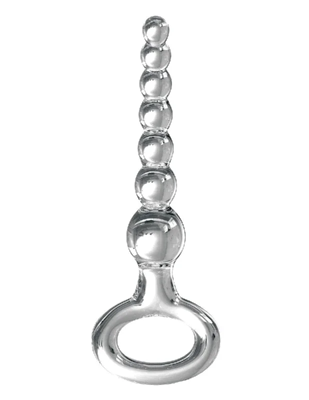 anal toys for snug vibes-Icicles No. 67 - Clear Curved GLASS ANAL BEADS & DILDO