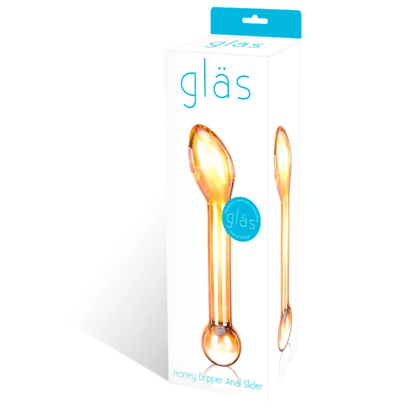 anal toys with hefty shaft-Glas Honey Dripper Anal Slider Glass Probe