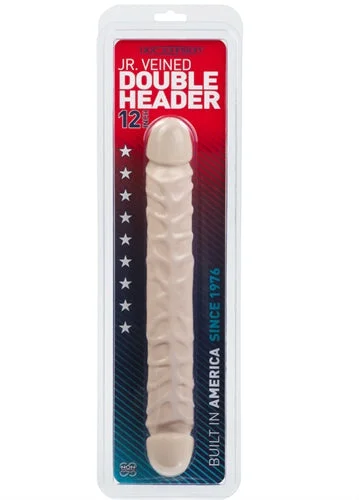 penis-wellness-products-natural-Jr. Veined Double Header 12" - White