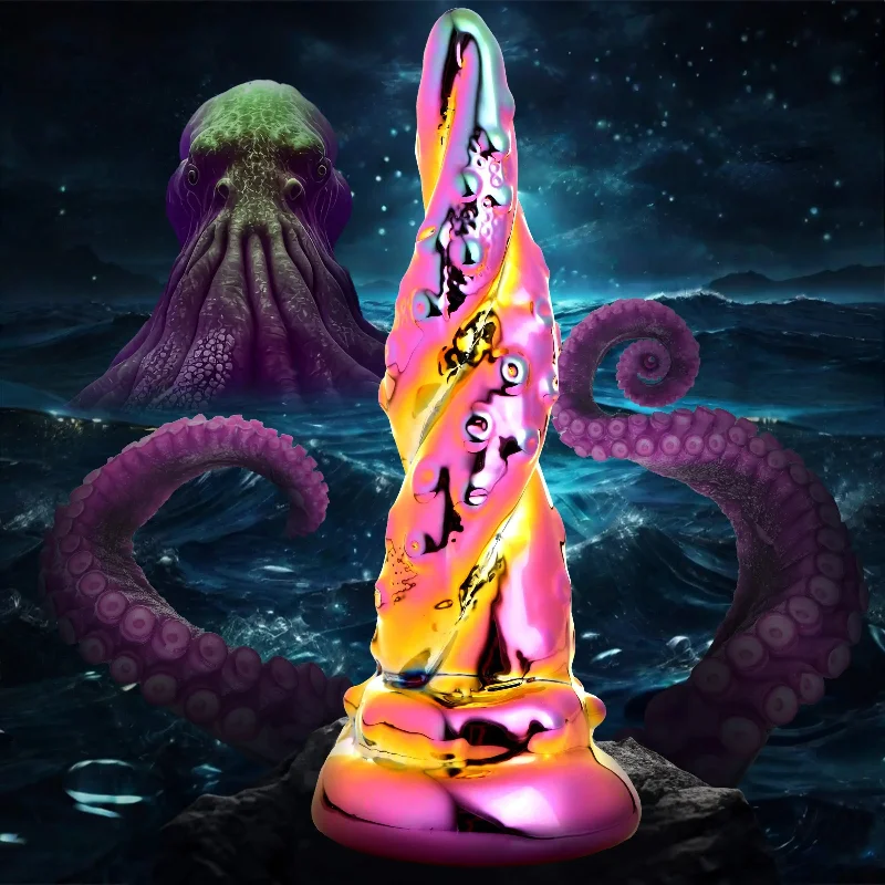 anal toys with twisty shapes-Enchantress Rainbow Glass Dildo Octopus Anal Toy