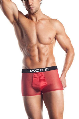 seamless pinstripe bra-Mesh Boxer Brief With Logo Waistband - Red - One Size