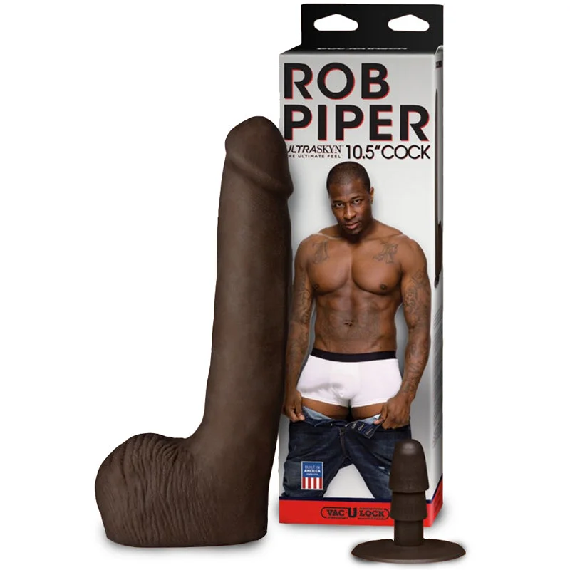 pin-up garter belt-Dildo-echoing-Rob Piper Ultraskyn 10.5 inches Cock Brown Dildo