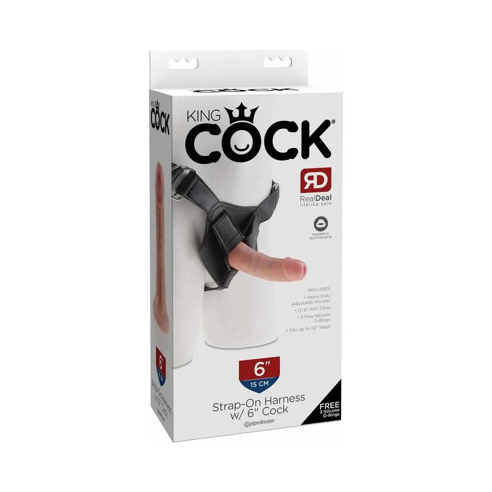 satin sleep top-Dildo-gloomy-Pipedream King Cock Strap-on Harness With 6 in. Dildo