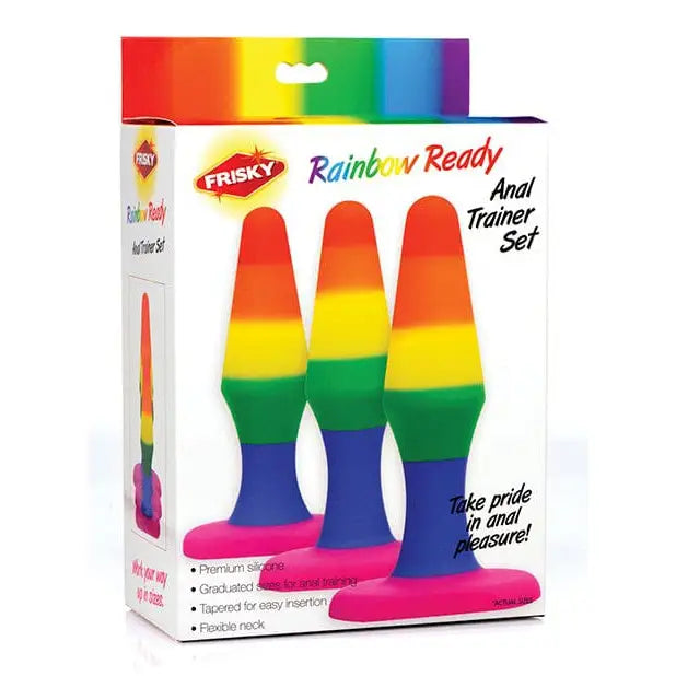 anal toys for cozy fun-Frisky 'Rainbow Ready' Silicone Anal Trainer Set