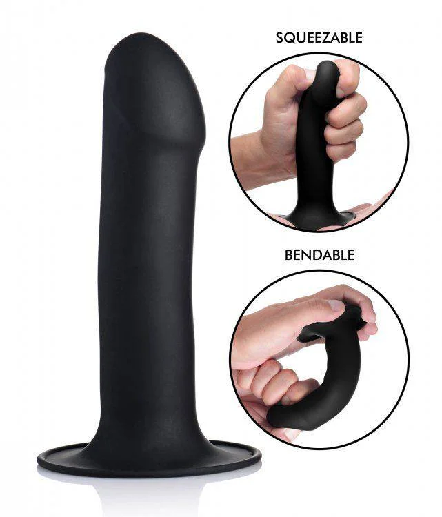 penis-workout-plans-safe-Squeezable Phallic Dildo - Black