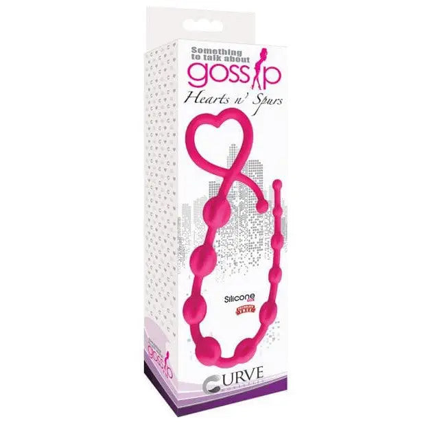 anal toys with swirly shapes-Curve Novelties Gossip Hearts & Spurs Anal Beads - Magenta