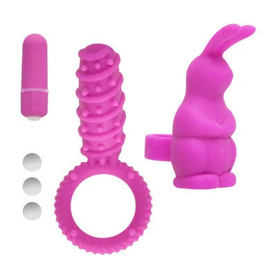 cock ring max grip-Simply Silicone 10X Love Button Kit - Pink