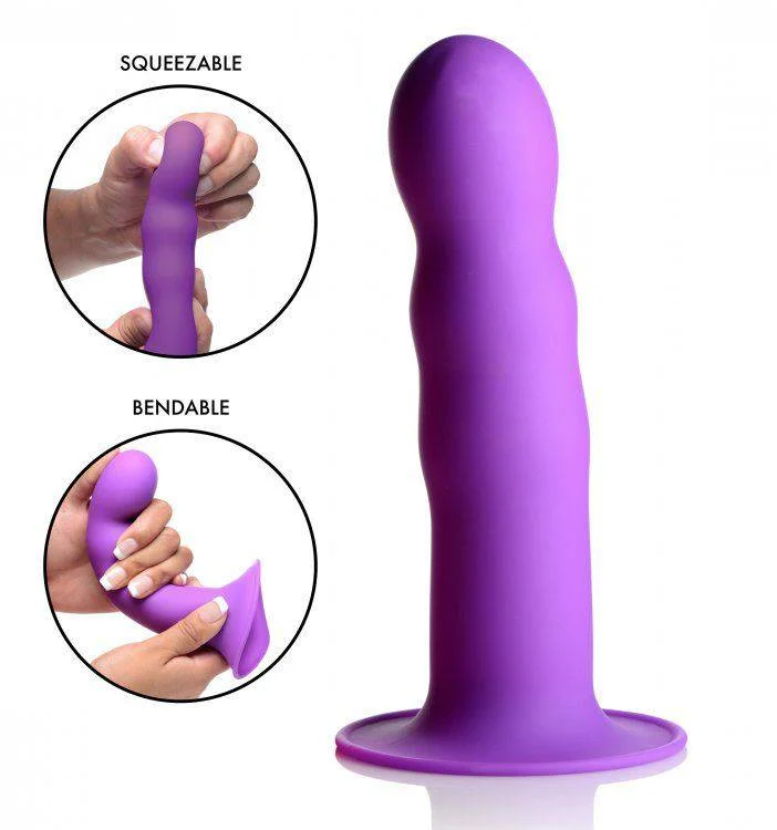 penis-health-food-recommendations-Squeezable Wavy Dildo - Purple