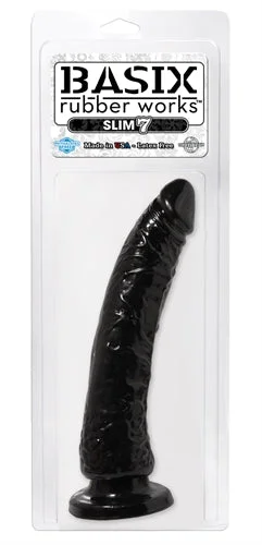 penis-strength-exercises-quick-Basix Rubber Works - Slim 7 Inch With Suction Cup - Black