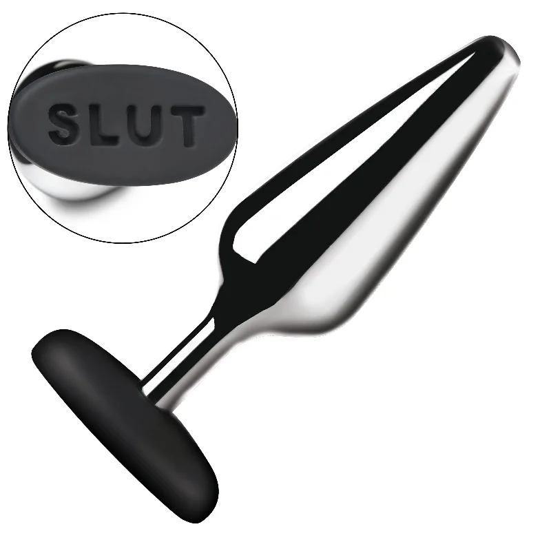 cock ring added grip-Butt Slut Metal & Silicone Butt Plug