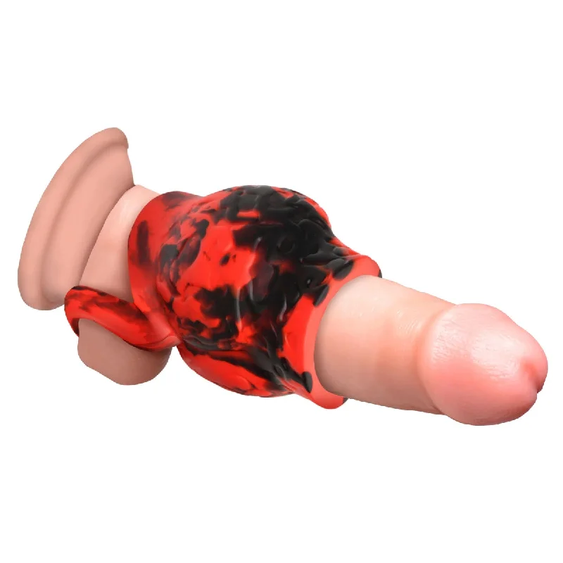 penis-sensitivity-improvement-methods-Creature Cocks Hell Hound Silicone Girth Enhancer With Ball Strap Medium