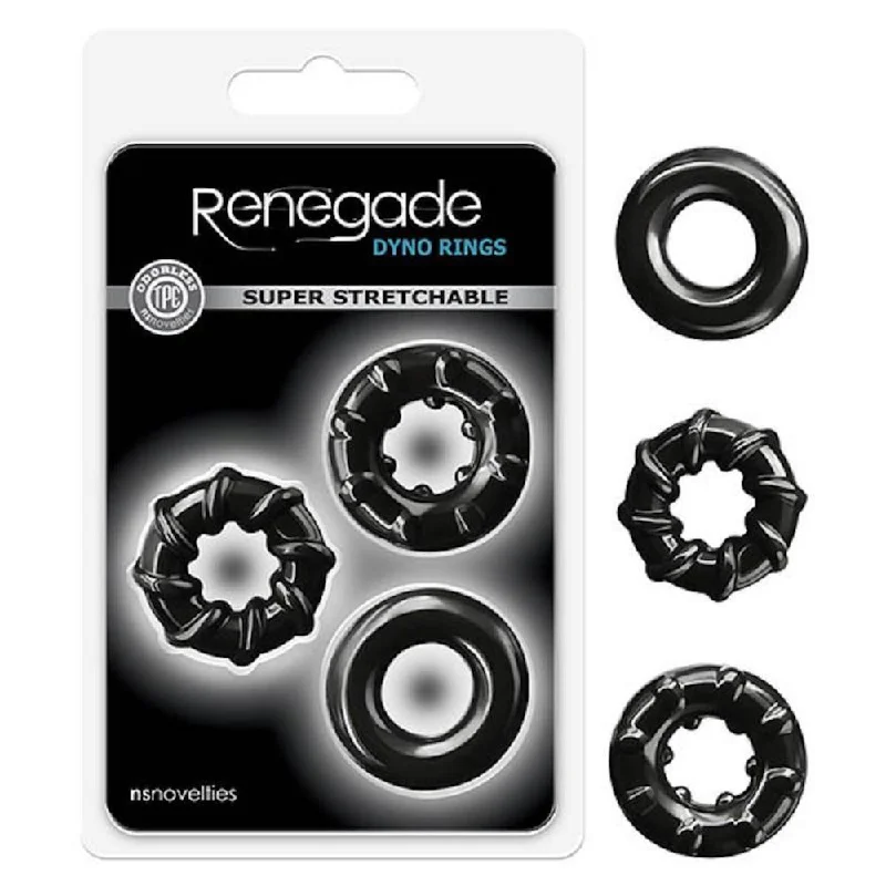 cock ring tough finish-Renegade ''Dyno'' Cock Rings -Blk