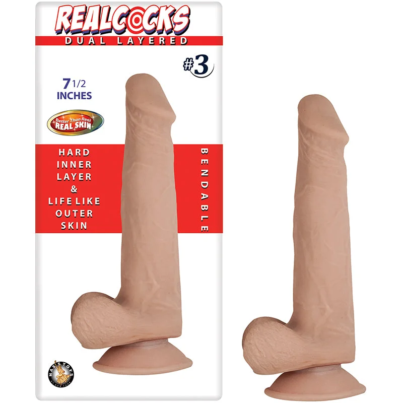 cock ring tough design-Realcocks Dual Layered #3 7.5in Flesh