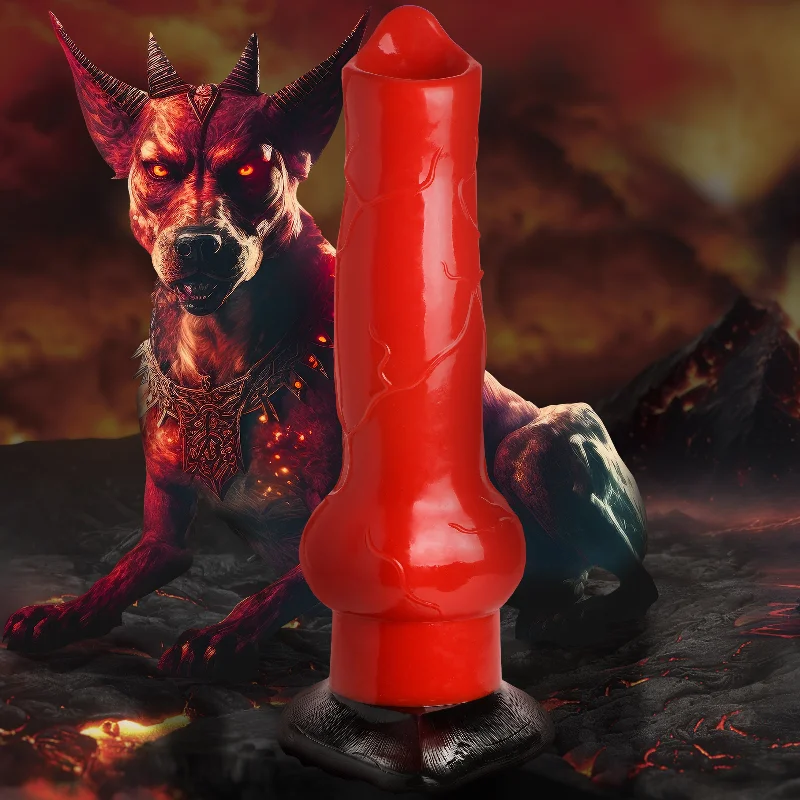 sheer coral panties-Dildo-soggy-Giant Hell-Hound Canine Dildo