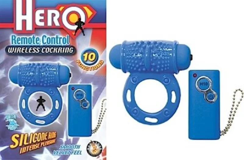 cock ring muted fit-Hero ''Remote Control'' Cockring - Blue