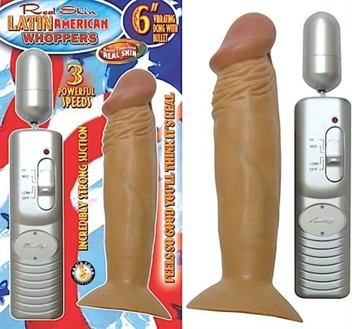 penis-growth-techniques-safe-Latin American Whopper 6in Vibrating Dong With  Bullet-Latin