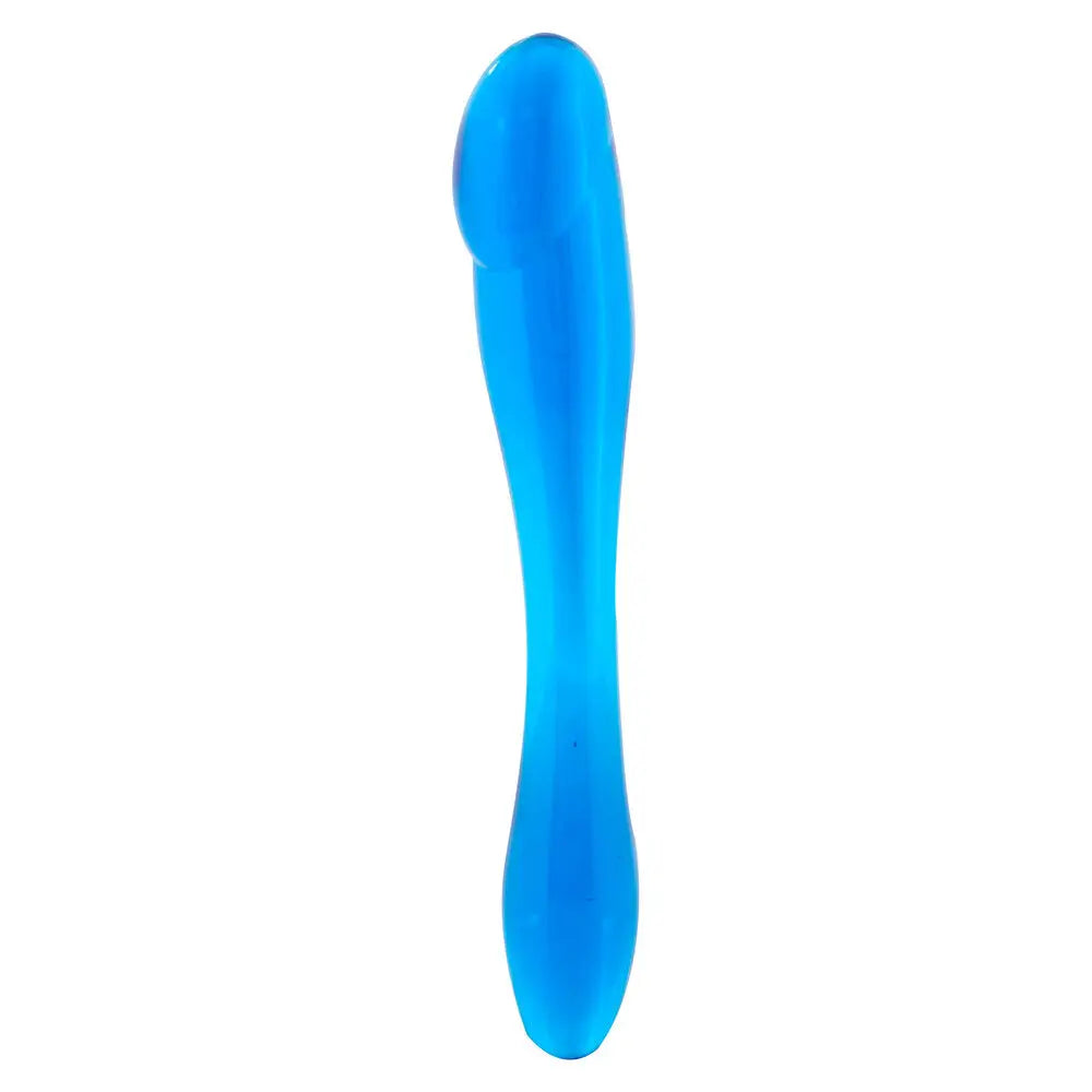 anal toys for hushed play-7.25-inch Seven Creations Double Ended Blue Anal Dildo