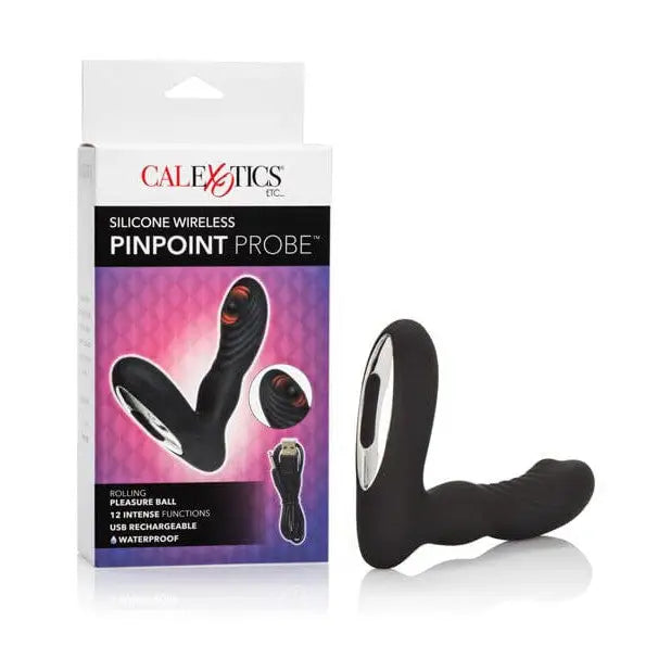 cock ring subtle design-Pinpoint Probe Silicone Wireless - Black