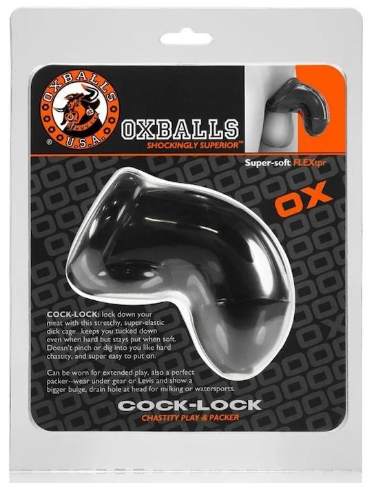 cock ring chic design-Oxballs ''Cock-Lock'' Chastity Cage -Blk