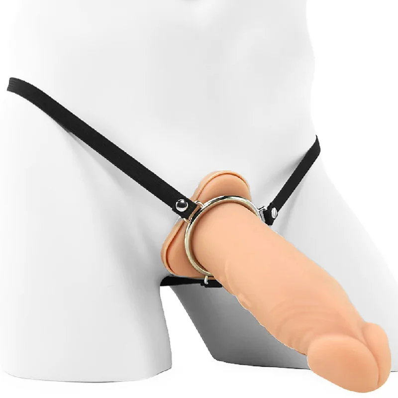 cock ring versatile grip-8 Inch Silicone Hollow Extension in Flesh