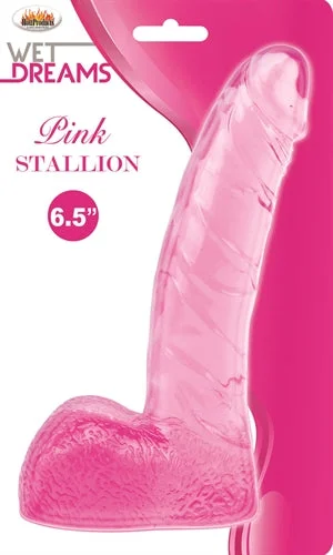 penis-exercise-programs-safe-Wet Dreams Stallion Dildo With Balls - Pink