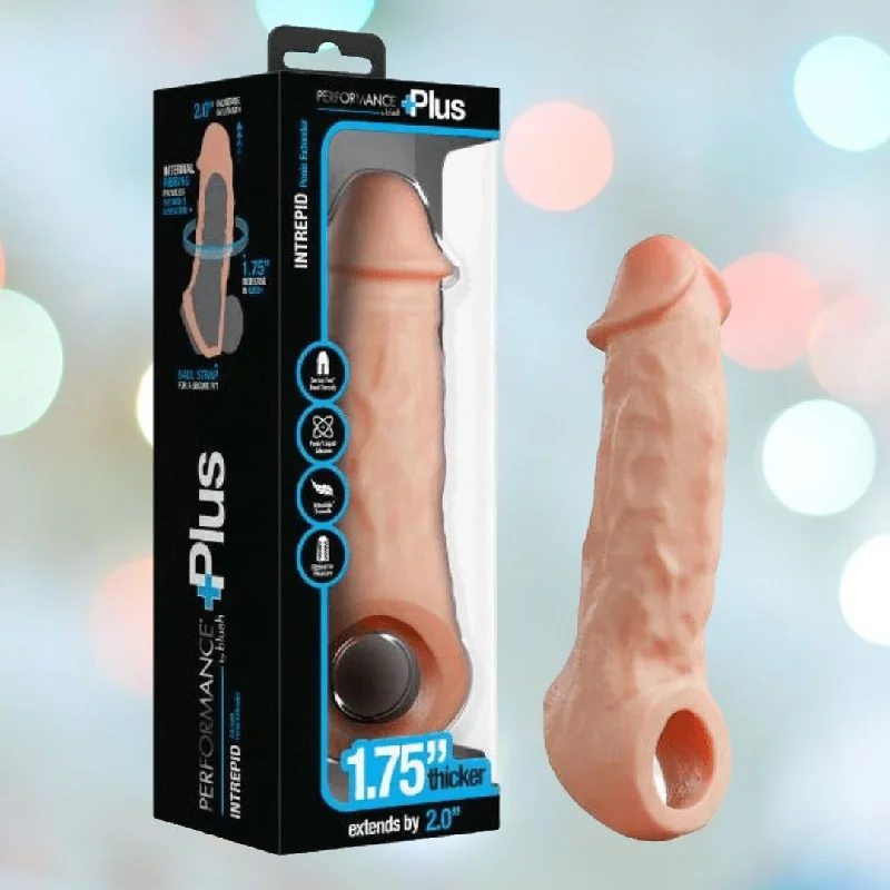 anal toys with vintage look-Performance Plus Intrepid 2" Penis Xtender - Beige