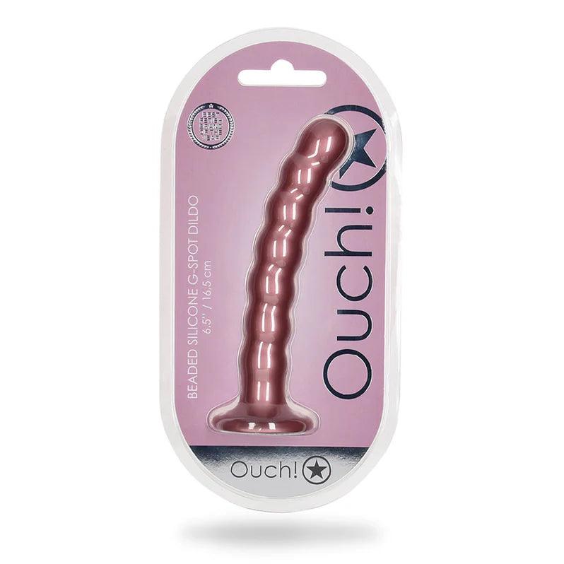 men’s alpaca trunks-Dildo-soothing-Ouch! Beaded G-Spot Silicone Dildo 6.5in