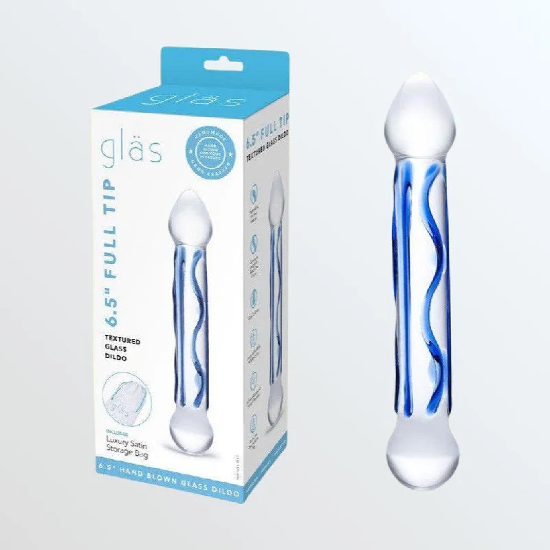 anal toys for quiet pleasure-Gläs Full Tip 6.5" Textured Glass Dildo