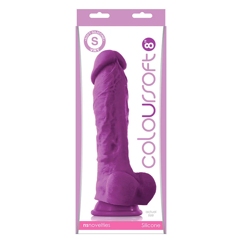 sexy detective outfit-Dildo-analyzed-ColourSoft 8in Soft Dildo Purple