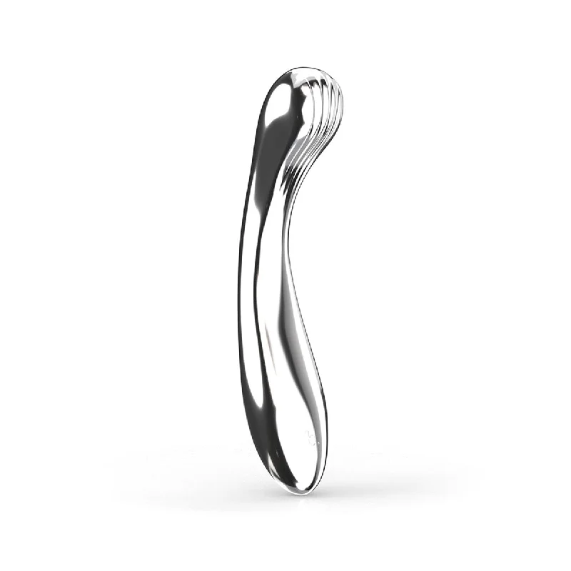 men’s linen bikini-Dildo-pitched-Biird Polii Stainless Steel G-Spot Dildo