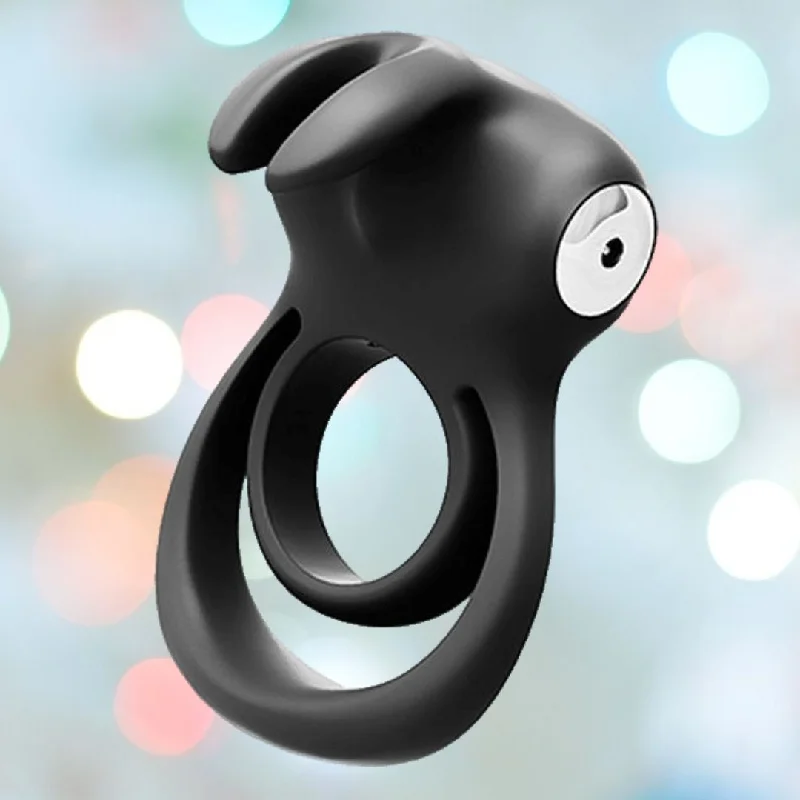 anal toys for private adventures-Vedo Thunder Bunny Dual Cock Ring - Black Pearl