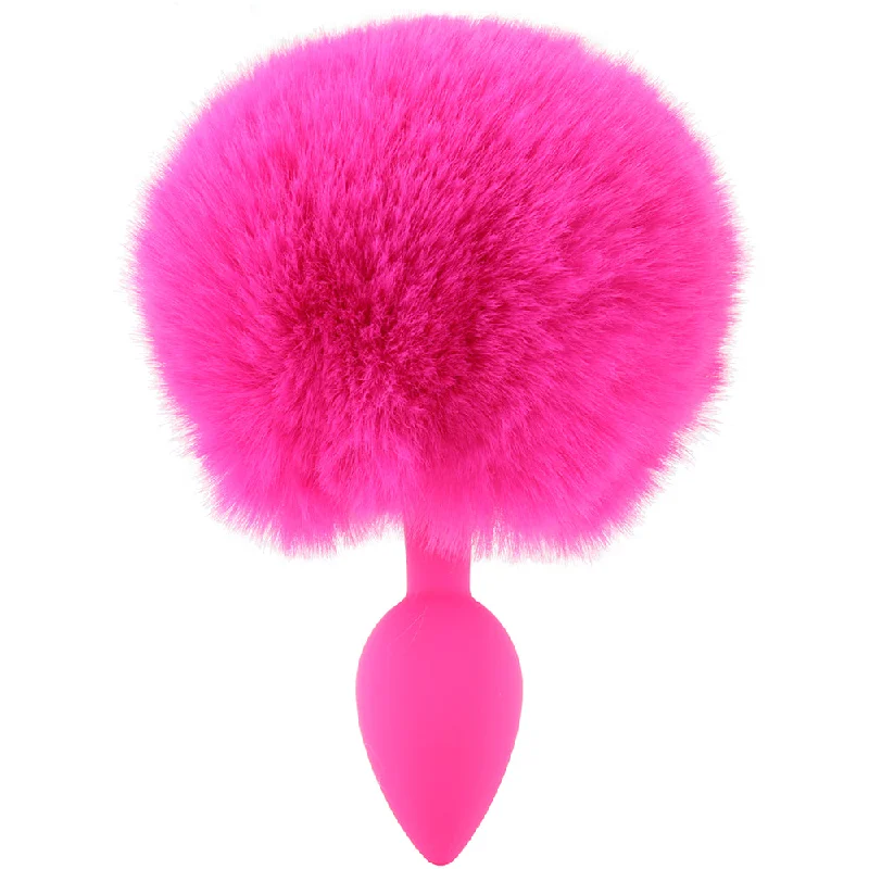 cock ring chic grip-Bunny Tail Beginner Silicone Butt Plug in Pink